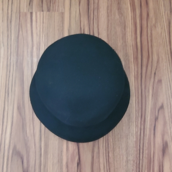 Arlin Wool Hat Black Floral Ribbon And Bead Accents - Picture 6 of 11